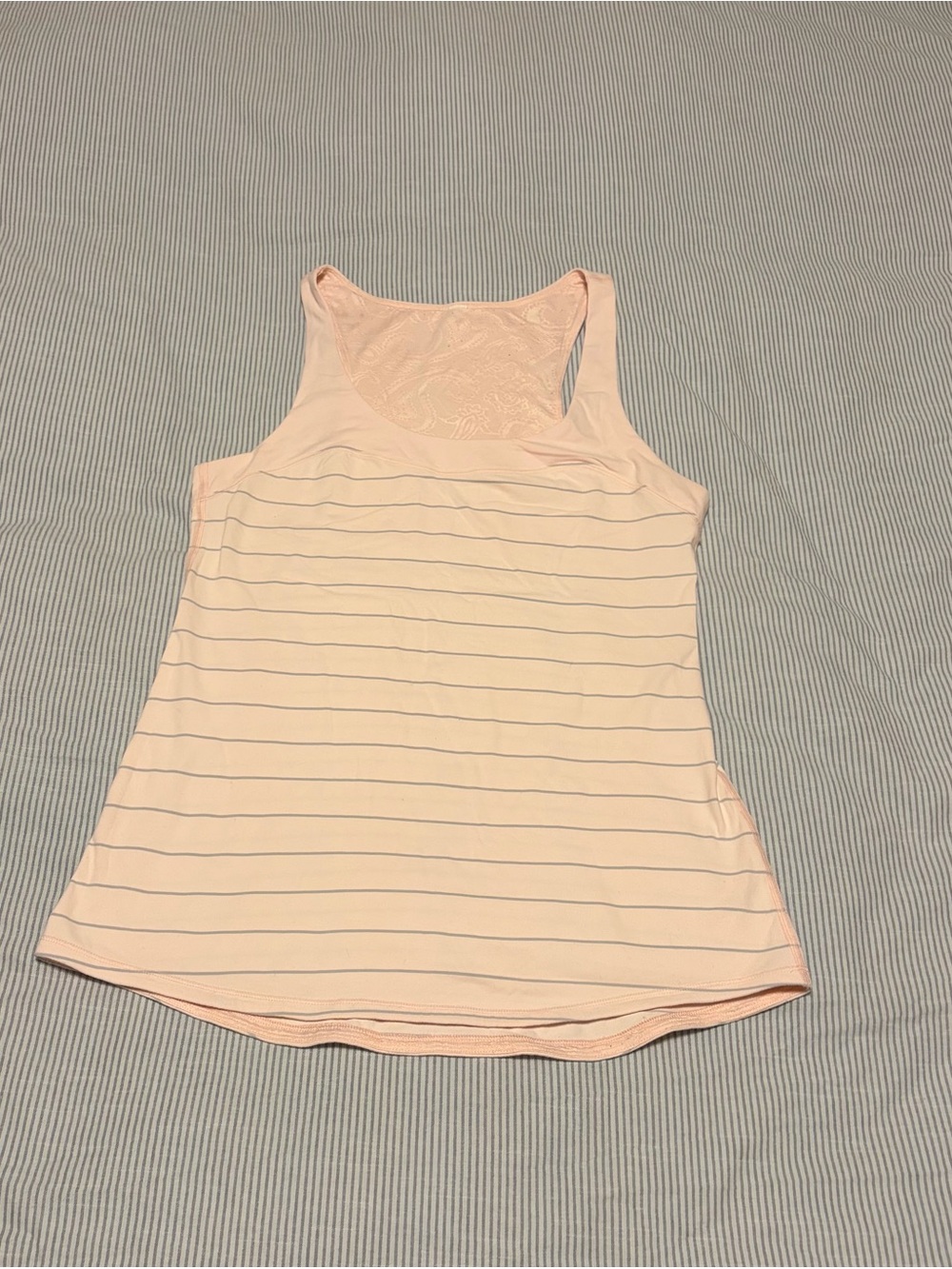 Ladies lululemon athletica Lt Pink Striped Racerback Tank Size 8
